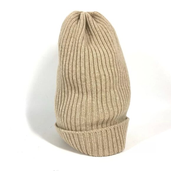 BURBERRY beanie hat knit hat knit cap Knit hat wool Beige